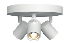3-Spot LED Round lampe hvit
